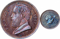 1867 J.A. Bolen Store Card / Libertas Americana. Musante JAB-30. Copper. Marked “B 16 COPPER” on edge. MS-66 BN (PCGS).

25.5 mm. 170.7 grains. A mo...