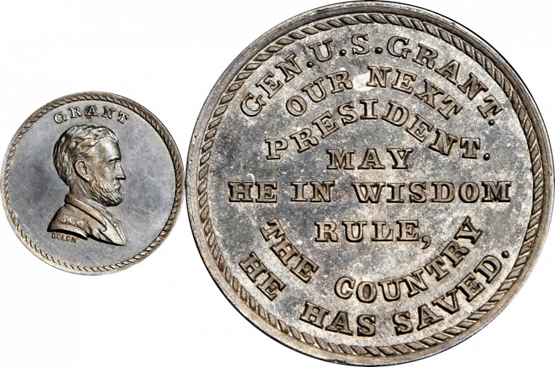 Undated (ca. 1868) Grant / Our Next President medal by J.A. Bolen. Musante JAB-3...