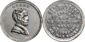 Undated (ca. 1868) Grant / Our Next President medal by J.A. Bolen. Musante JAB-32. White Metal. MS-62 (PCGS).

25.5 mm. 92.1 grains. Mostly brillian...