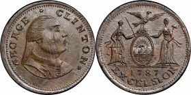 “1787” (ca, 1869) George Clinton Cent by J.A. Bolen. Musante JAB-37. Copper. Uncirculated Details—Environmental Damage (PCGS).

29.8 mm. 143.3 grain...