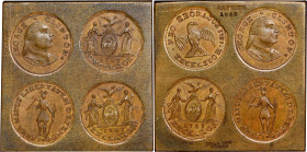 1869 “Copper Plate” by J.A. Bolen. Musante JAB-37a. Copper. Marked “J.A. BOLEN / 1869 / ONLY TWO / STRUCK” on the border of one side. MS-64 BN (PCGS)....