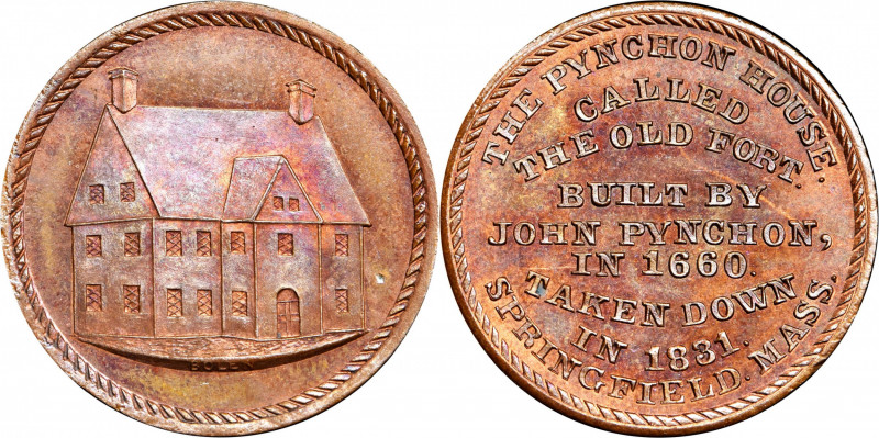 Undated (ca. 1881) Pynchon House medal by J.A. Bolen. Musante JAB-39. Copper. MS...