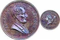 Undated (ca. 1867) Abraham Lincoln / Libertas Americana muling by J.A. Bolen. Musante JAB M-3. Copper. Marked “B 5” on edge. MS-66 BN (PCGS).

25.3 ...
