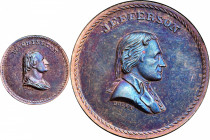 Undated (ca. 1867) Washington / Jefferson muling by J.A. Bolen. Musante JAB M-9. Copper. Marked “B 5” on edge. MS-64 BN (PCGS).

25.4 mm. 161.5 grai...