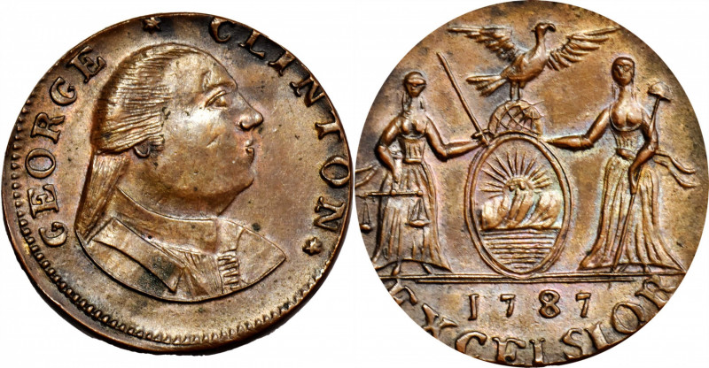 Electrotype. 1787 George Clinton Cent. Copy of the William Sumner Appleton Coin....