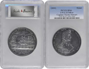 1815 Captain Charles Stewart Naval Medal. Julian NA-22, Neuzil-37. Silver. Specimen-61 (PCGS)…..

65 mm. 2249.2 grains. A very attractive example of...