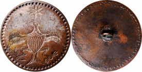 George Washington Inaugural Button. Eagle and Star. Cobb-17, DeWitt-GW 1789-3, for type. Silvered-Copper. Extremely Fine, Light Environmental Damage....