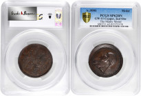 "1790" (ca. 1858) Manly Medal. Second Obverse. Musante GW-11, Baker-62B. Copper. Specimen-62 BN (PCGS).

49 mm. An outstanding example of this class...