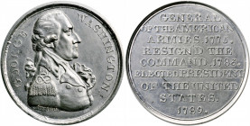 "1789" (ca. 1792) Twigg Medal. Musante GW-38, Baker-65. White Metal. Mint State, Light Hairlines.

35.4 mm. Lustrous satin to modestly semi-reflecti...