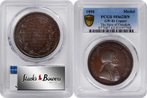 1800 Hero of Freedom Medal. By Obadiah Westwood. Musante GW-81, Baker-79B. Copper. MS-62 BN (PCGS).

38 mm. Although certified by PCGS as a copper s...