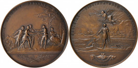 "1783" Society of the Cincinnati Medal. Struck by Whitehead and Hoag. Bronze. Mint State.

51 mm. Obv: Agricultural scene with harbor and rising sun...