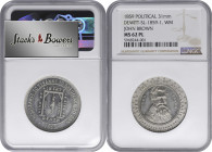 1859 John Brown Political Medal. DeWitt-SL 1859-1. White Metal. MS-62 PL (NGC).

31 mm. Attractive silver-gray surfaces are sharp to full in strikin...