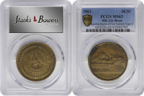 1861 Bombardment of Fort Sumter Medal. Type II. HK-11a. Rarity-7. Brass. MS-63 (PCGS).

34 mm. Beautiful deep brassy-olive surfaces exhibit blushes ...