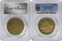 1861 Bombardment of Fort Sumter Medal. Type I. HK-11b. Rarity-7. Brass. MS-63 (PCGS).

34 mm. With a few blushes of medium rose patina to otherwise ...