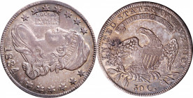 Maryland--Baltimore. HOUCK'S / PANACEA / BALTIMORE on an 1834 Large Date, Small Letters Capped Bust half dollar. Brunk H-779, HT-141. Host coin Choice...
