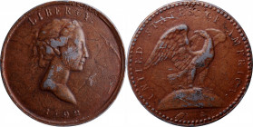 "1792" (ca. 19th Century) Pattern Eagle-on-Globe Quarter Dollar. Type of Judd-12, Pollock-14. Copper-Plated Lead. About Uncirculated.

214.36 grains...