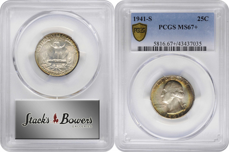 1941-S Washington Quarter. MS-67+ (PCGS).

The obverse and reverse peripheries...