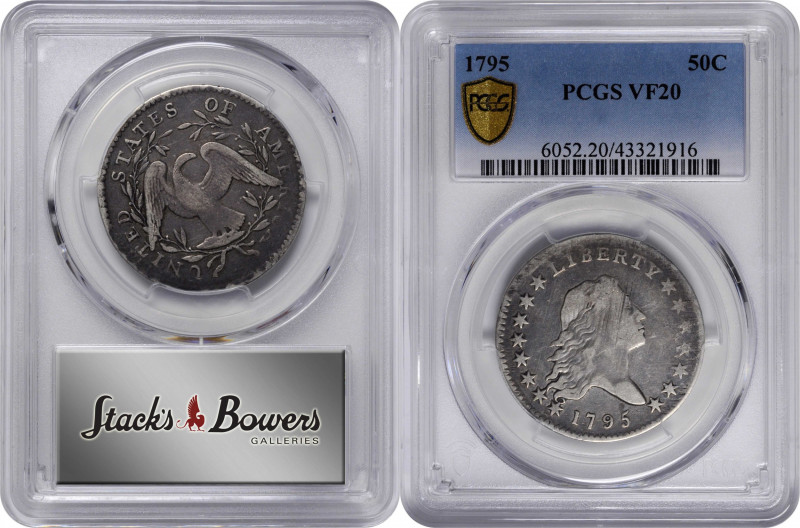 1795 Flowing Hair Half Dollar. O-116, T-11. Rarity-3. Two Leaves. VF-20 (PCGS)....