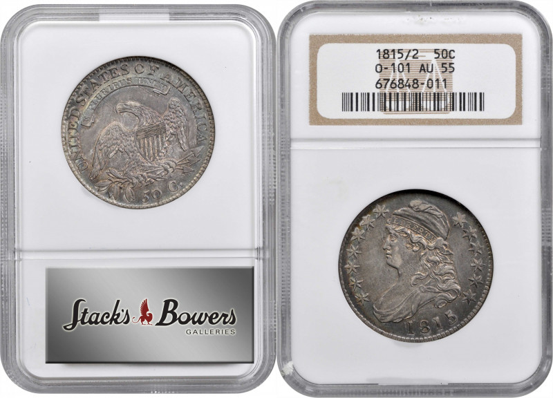 1815/2 Capped Bust Half Dollar. O-101. Rarity-1. AU-55 (NGC).

At the AU-55 le...