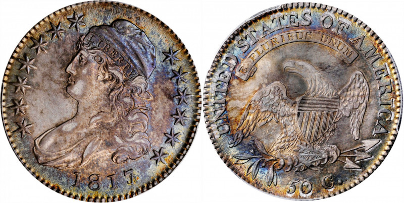 1817/3 Capped Bust Half Dollar. O-101a. Rarity-1. AU-58 (PCGS).

A particularl...