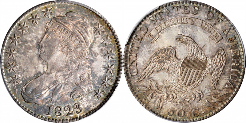 1823 Capped Bust Half Dollar. O-107. Rarity-3. MS-62+ (PCGS).

Undeniably orig...