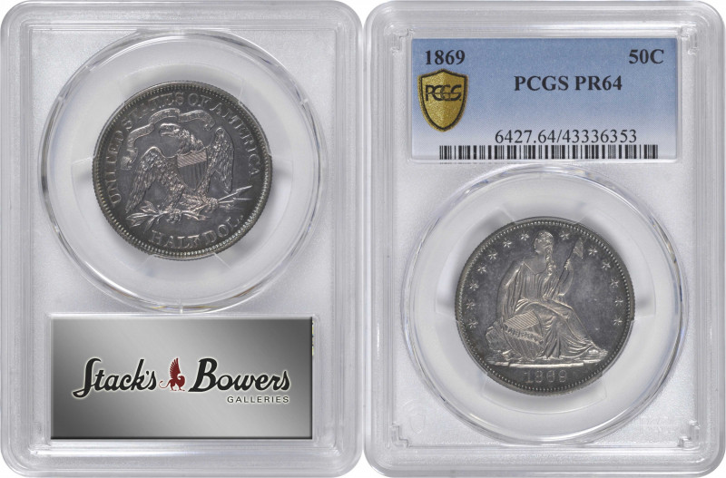 1869 Liberty Seated Half Dollar. Proof-64 (PCGS).

A lovely Choice survivor fr...