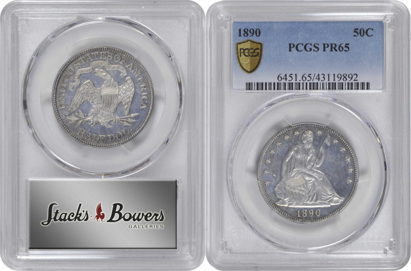 1890 Liberty Seated Half Dollar. Proof-65 (PCGS).

Both sides are overlaid wit...