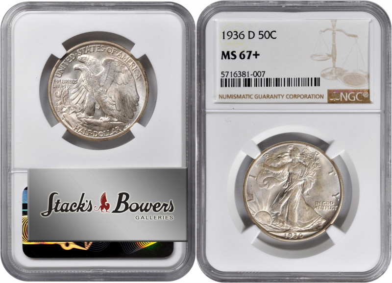 1936-D Walking Liberty Half Dollar. MS-67+ (NGC).

This charming Superb Gem is...