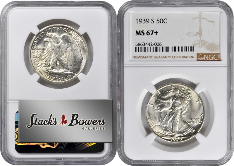 1939-S Walking Liberty Half Dollar. MS-67+ (NGC).

A sharply struck, brilliant...