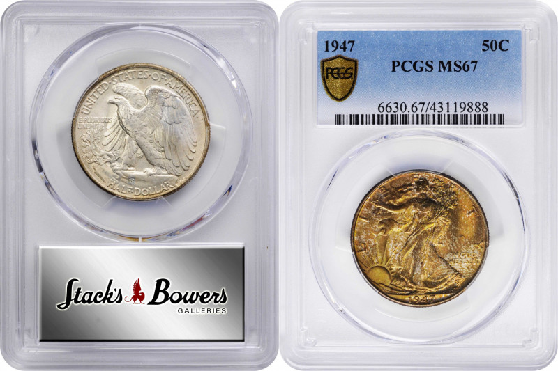 1947 Walking Liberty Half Dollar. MS-67 (PCGS).

A truly captivating example w...