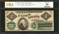 Fr. 41. 1862 $2 Legal Tender Note. PCGS Banknote About Uncirculated 50.

An always popular Civil War era Deuce, which displays a portrait of Alexand...