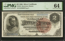 Fr. 244. 1886 $2 Silver Certificate. PMG Choice Uncirculated 64.

A lovely Choice Uncirculated example of this type note, which features a large bro...