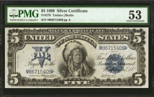 Fr. 278. 1899 $5 Silver Certificate. PMG About Uncirculated 53.

A type that cannot be offered enough in any state of preservation and particularly ...