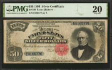 Fr. 333. 1891 $50 Silver Certificate. PMG Very Fine 20.

A scarce $50 denomination and one that always is well received by collectors. This note rep...