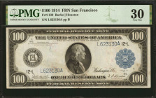 Fr. 1130. 1914 $100 Federal Reserve Note. San Francisco. PMG Very Fine 30.

A high denomination FRN from the San Francisco district. Right facing po...