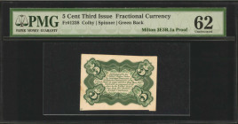 Fr. 1238. 5 Cents. Third Issue. PMG Uncirculated 62.

You can easily count on one hand the number of Bristol Board proofs that exist of this type. T...