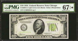 Fr. 2004-G. 1934 $10 Federal Reserve Note. Chicago. PMG Superb Gem Uncirculated 67 EPQ*.

Not only is this the only Superb Gem Chicago Light Green S...