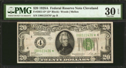Fr. 2051-D*. 1928A $20 Federal Reserve Star Note. Cleveland. PMG Very Fine 30 EPQ.

A very bright, clean and original star from the elusive 1928A se...