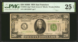 Fr. 2052-Ldgs*. 1928B $20 Federal Reserve Star Note. San Francisco. PMG Very Fine 25 EPQ.

Another very rare early San Francisco Star. Part of a ver...
