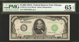 Fr. 2212-G. 1934A $1000 Federal Reserve Note. Chicago. PMG Gem Uncirculated 65 EPQ.

Offerings of this high denomination design at the Gem Uncircula...