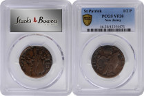 Undated (ca. 1652-1674) St. Patrick Halfpenny. Martin 1-A, W-11540. Rarity-5. Large Letters. VF-30 (PCGS).

138.6 grains. A lovely mid-grade example...