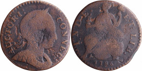 1786 Connecticut Copper. Miller 3-D.1, W-2510. Rarity-5. Mailed Bust Right, Scholar's Head. Very Good, Granular.

109.4 grains. An example with plen...