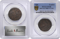 1786 Connecticut Copper. Miller 5.7-H.1, W-2610. Rarity-5. Mailed Bust Left. EF-40 (PCGS).

131.8 grains. Commendable quality for this scarce variet...