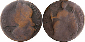 1787 Connecticut Copper. Miller 16.2-NN.2, W-3010. Rarity-7. Draped Bust Left. AG-3.

148.2 grains. An exciting offering for the Connecticut copper ...