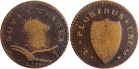 1786 New Jersey Copper. Maris 11-H, W-4775. Rarity-6-. Date Under Plow, No Coulter, Cuneiform Shield. VG-8 (PCGS).

146.56 grains. Deep copper-brown...