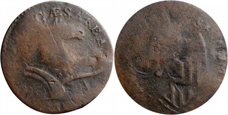 1787 New Jersey Copper. Maris 73-aa, W-5430. Rarity-4. Sprig Above Plow, Plaited...