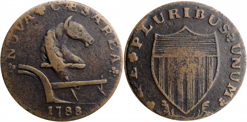 1788 New Jersey Copper. Maris 77-dd (DS2), W-5535. Rarity-6+. Head Right, Runnin...