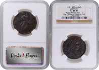 1787 Vermont Copper. RR-13, Bressett 17-V, W-2255. Rarity-1. BRITANNIA. EF-45 BN (NGC).

Noticeably above average quality for this otherwise common ...