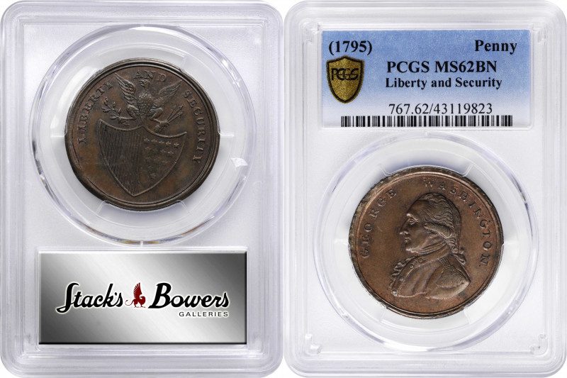 Undated (1795) Liberty and Security Penny. Musante GW-45, Baker-30, W-11050. Cop...