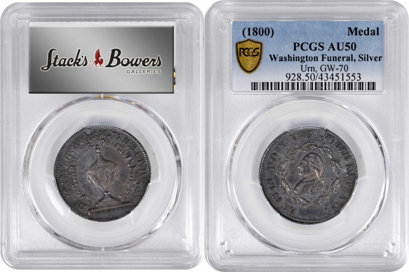 "1799" (ca. 1800) Washington Funeral Urn Medal. Musante GW-70, Baker-166A, Fuld ...